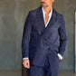 ABITO  BLU VELLUTO LISCIO DOPPIOPETTO PANTALONE FONDO REGULAR PETRO' 1060