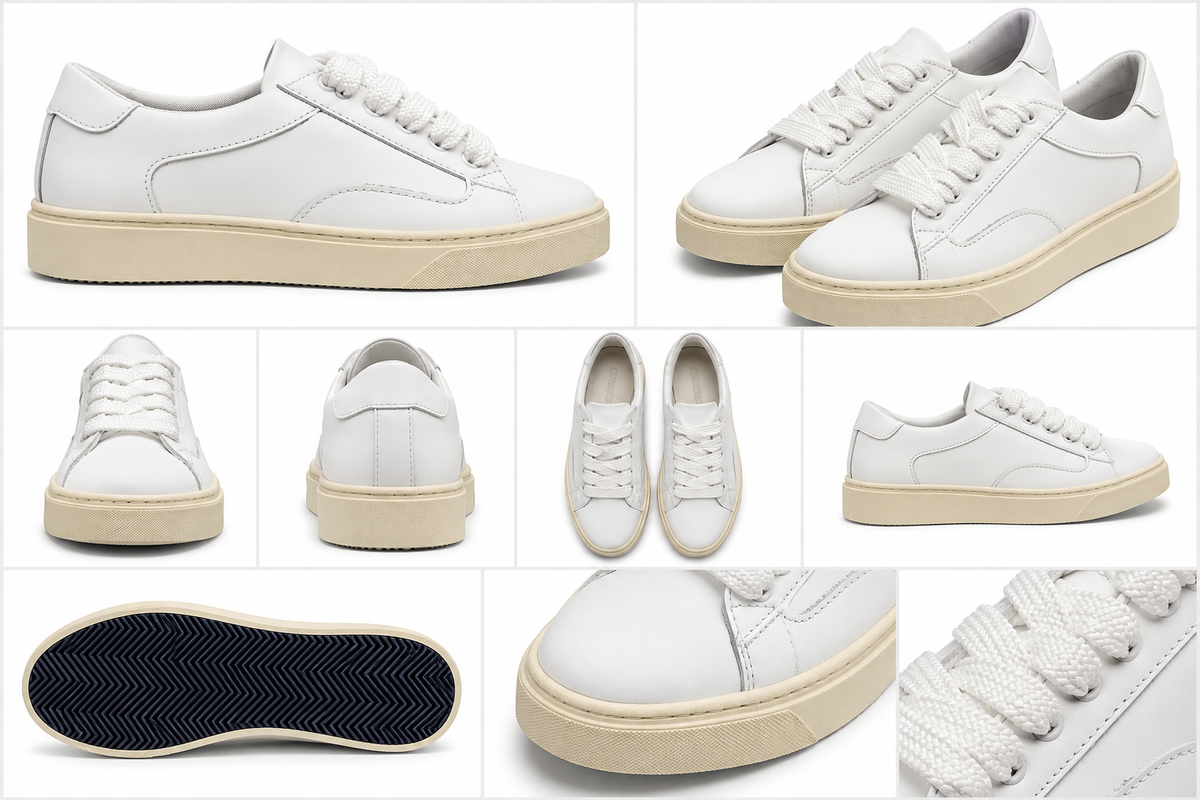 SNEAKER PELLE BIANCA LACCIO BIANCO SUOLA SPORCARTA