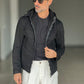 MAGLIA FELPA NERA MEZZA MANICA