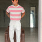 WHITE VISCOSE TROUSERS WITH REGULAR BOTTOM