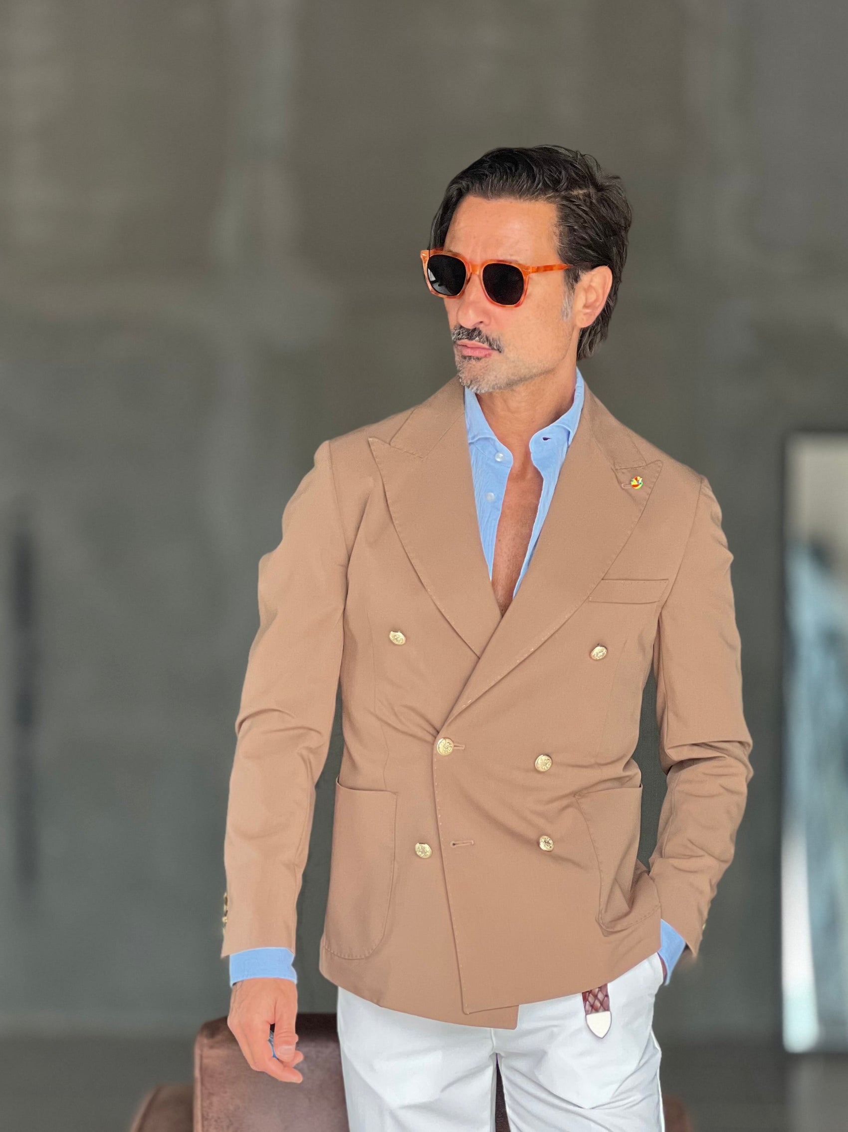 GIACCA DOPPIOPETTO CAMMELLO BOTTONE ORO (ABBINABILE AL PANTALONE 00130)