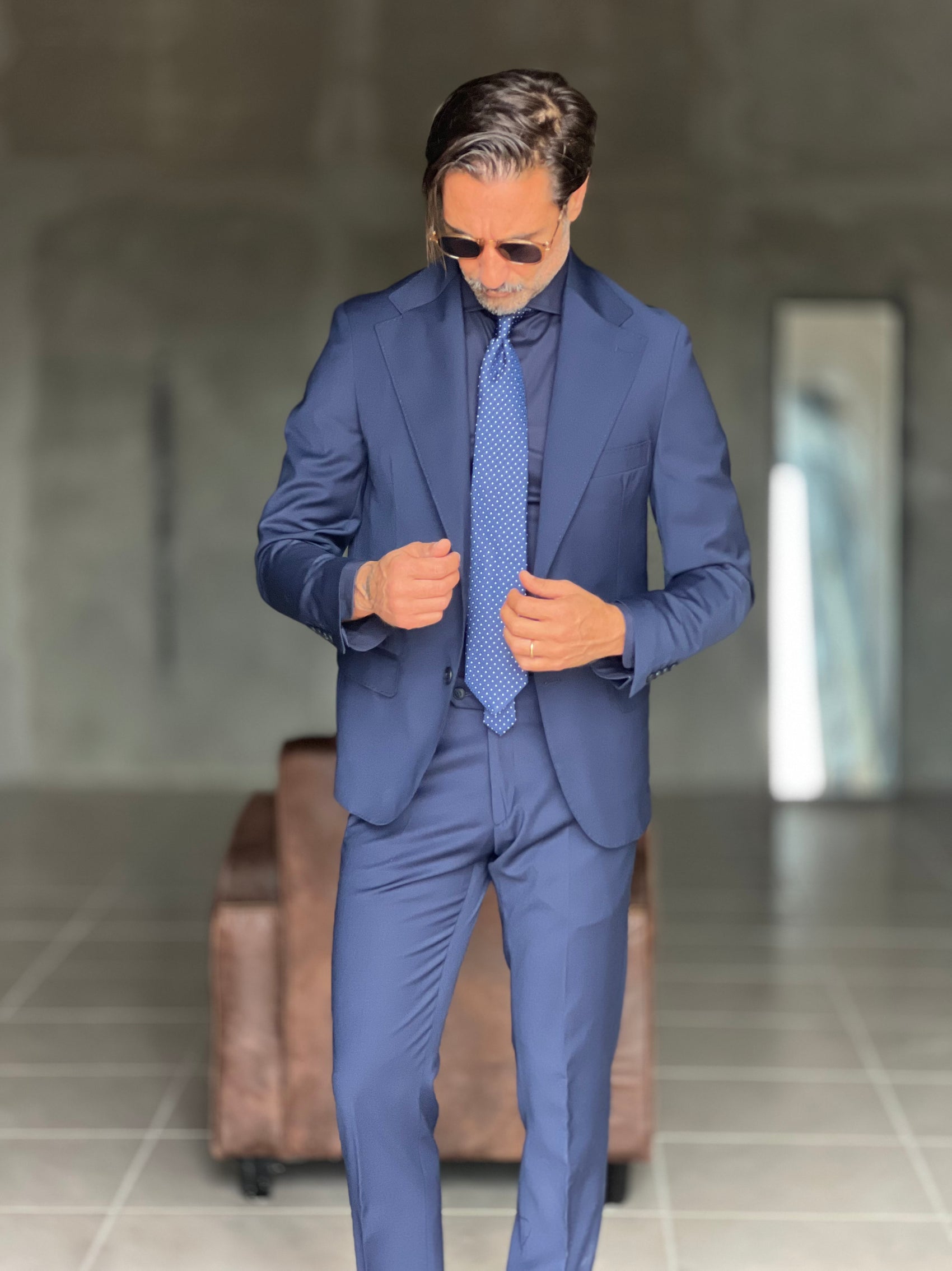 ABITO BLU MONOPETTO LANA ESTIVA E MISTI REVER GRANDE 00303
