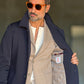 BLUE HIGH NECK COAT