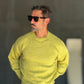 PULLOVER VERDE LIME CROP MISTO LANA EFFETTO SHETTLAND