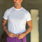 WHITE VISCOSE TROUSERS WITH REGULAR BOTTOM