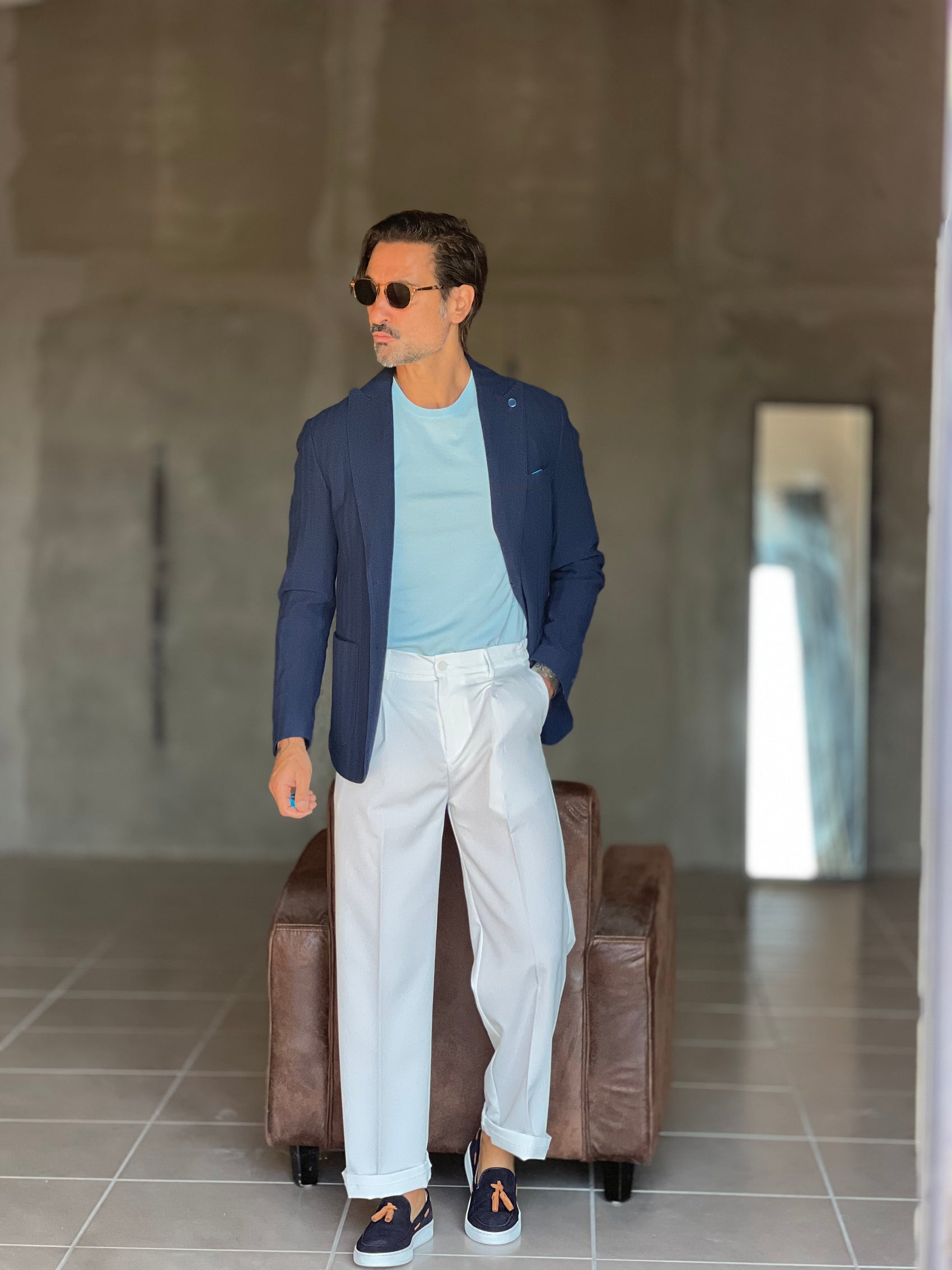 PANTALONE   BIANCO OVER FIT 0483 (ABBINABILE ALLA GIACCA  BIANCA 0483)