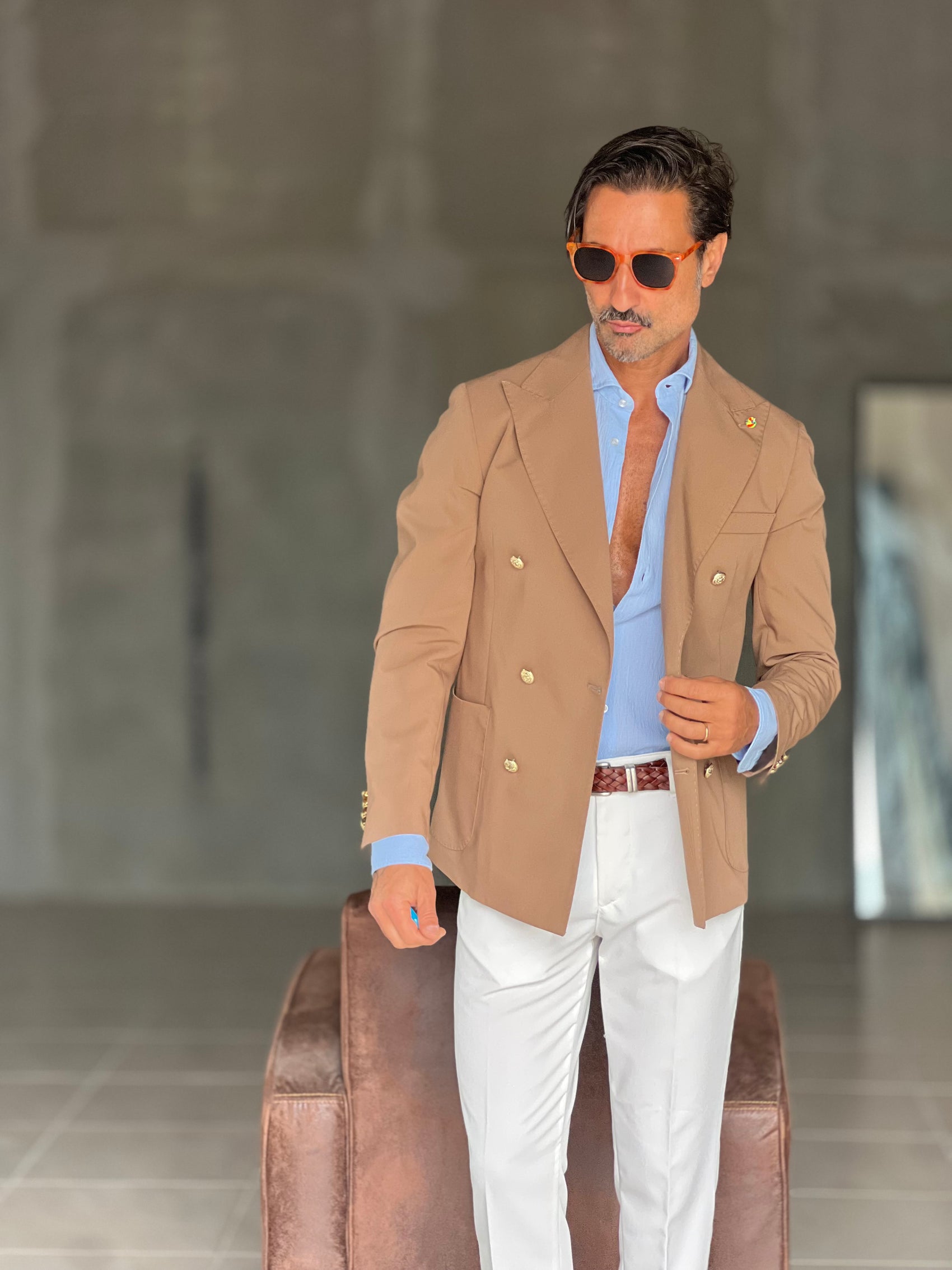 GIACCA DOPPIOPETTO CAMMELLO BOTTONE ORO (ABBINABILE AL PANTALONE 00130)