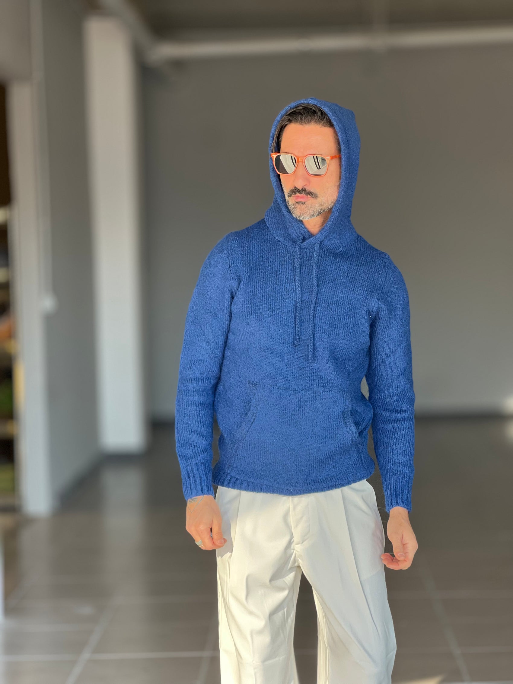 *MAGLIA FELPA BLU ROYAL LANA E MISTI