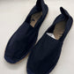 DOUBLE BUCKLE BLACK SUEDE LOAFERS