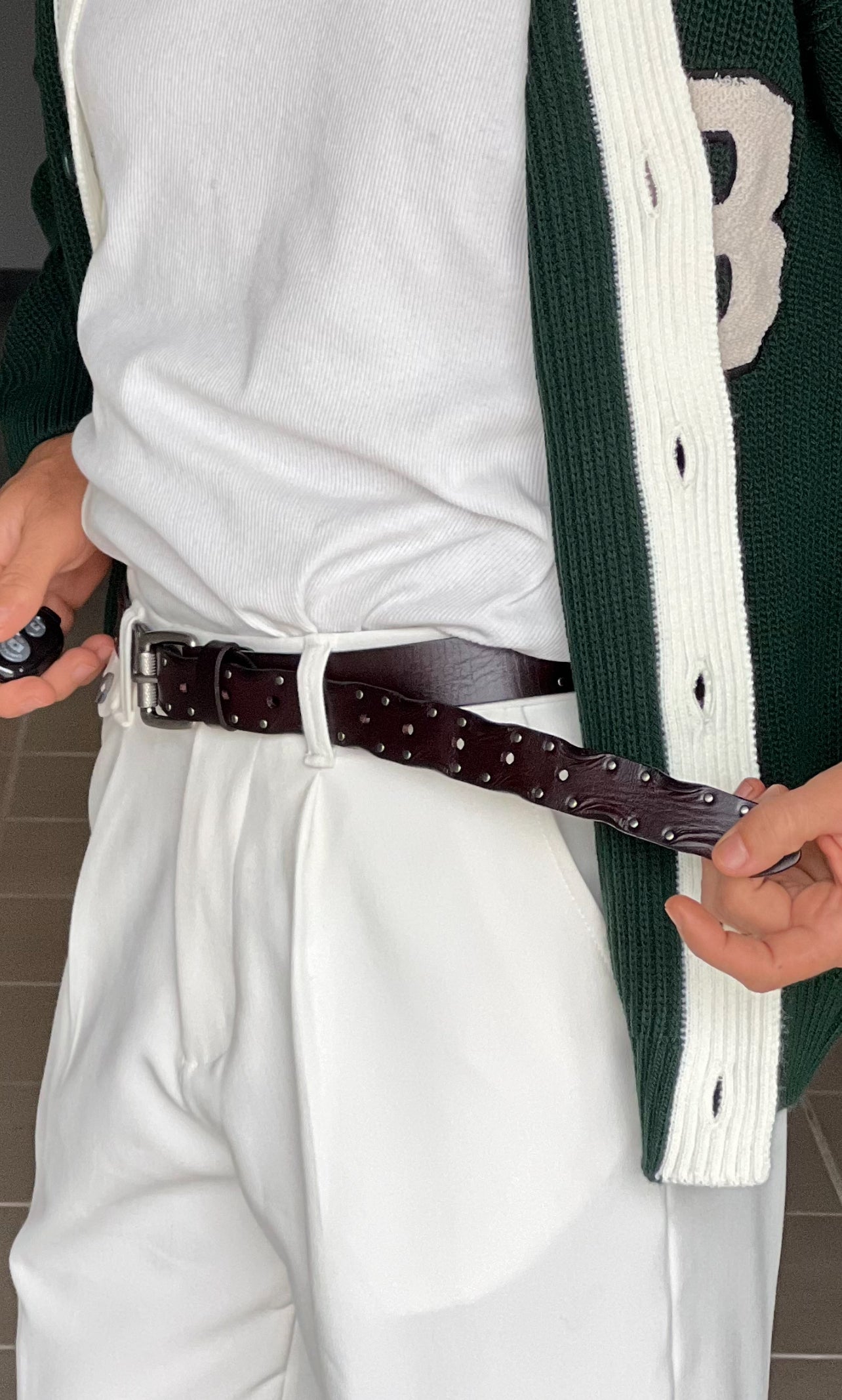 CINTURA  PELLE MORO  SORRENTO  BORCHIA