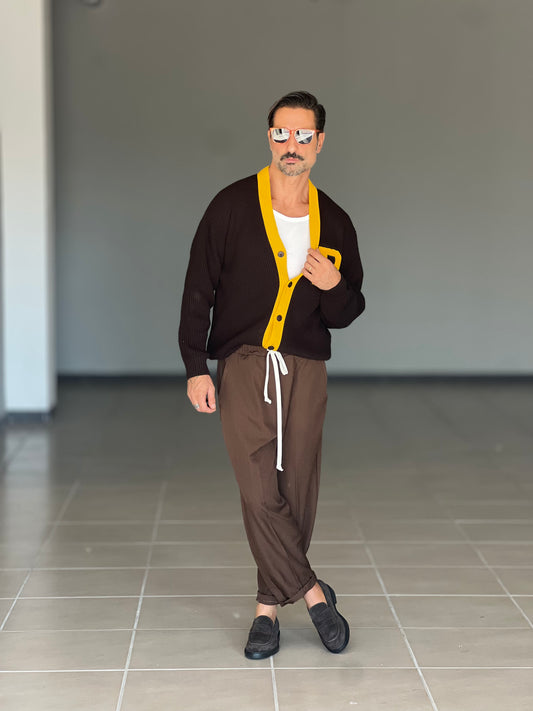 BLUE THREAD COTTON CREW NECK SWEATER