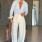 PANTAJEANS BEIGE  BALOON  LINO E VISCOSA 551
