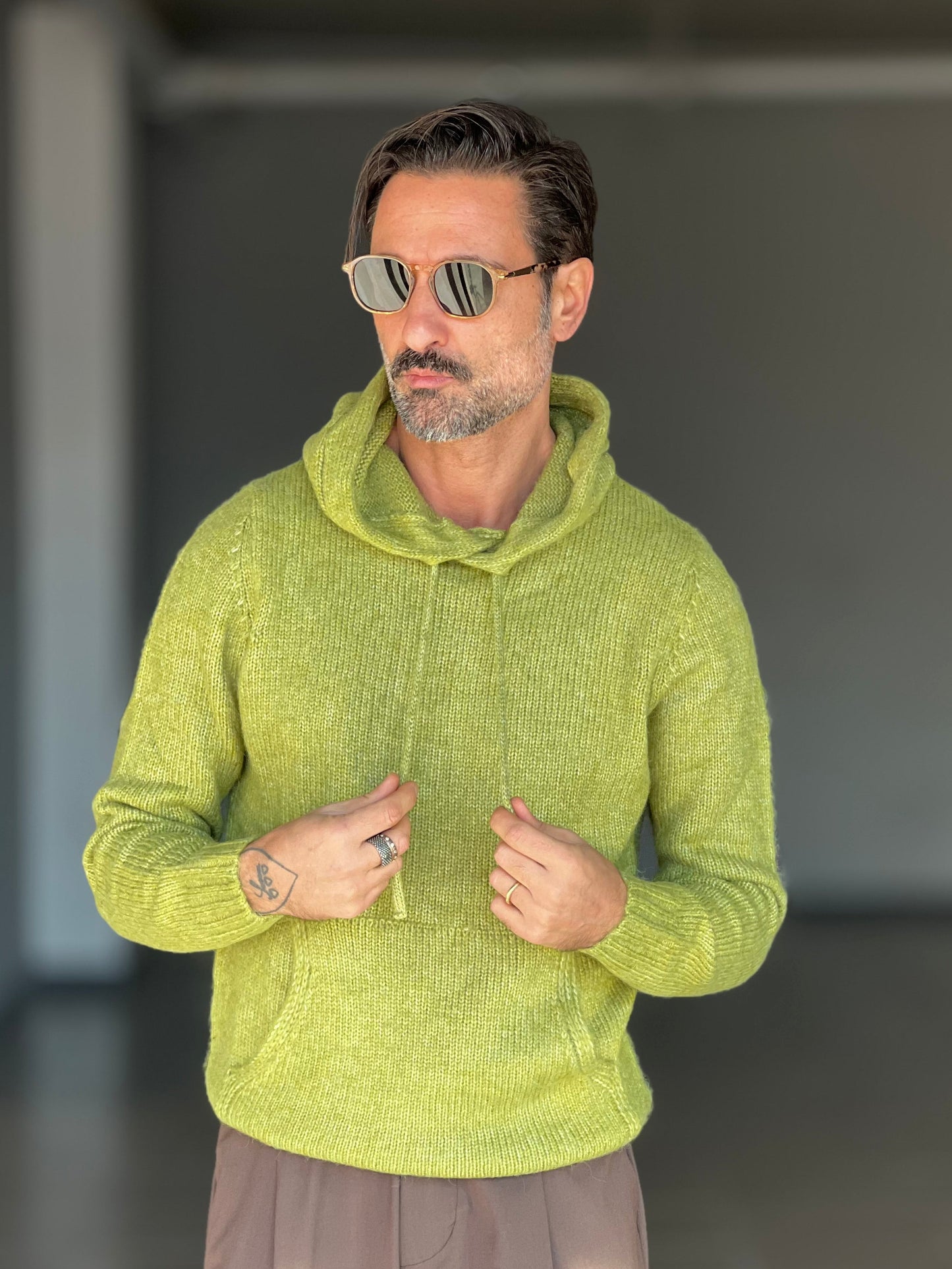 MAGLIA FELPA VERDE ACQUA  LANA E MISTI