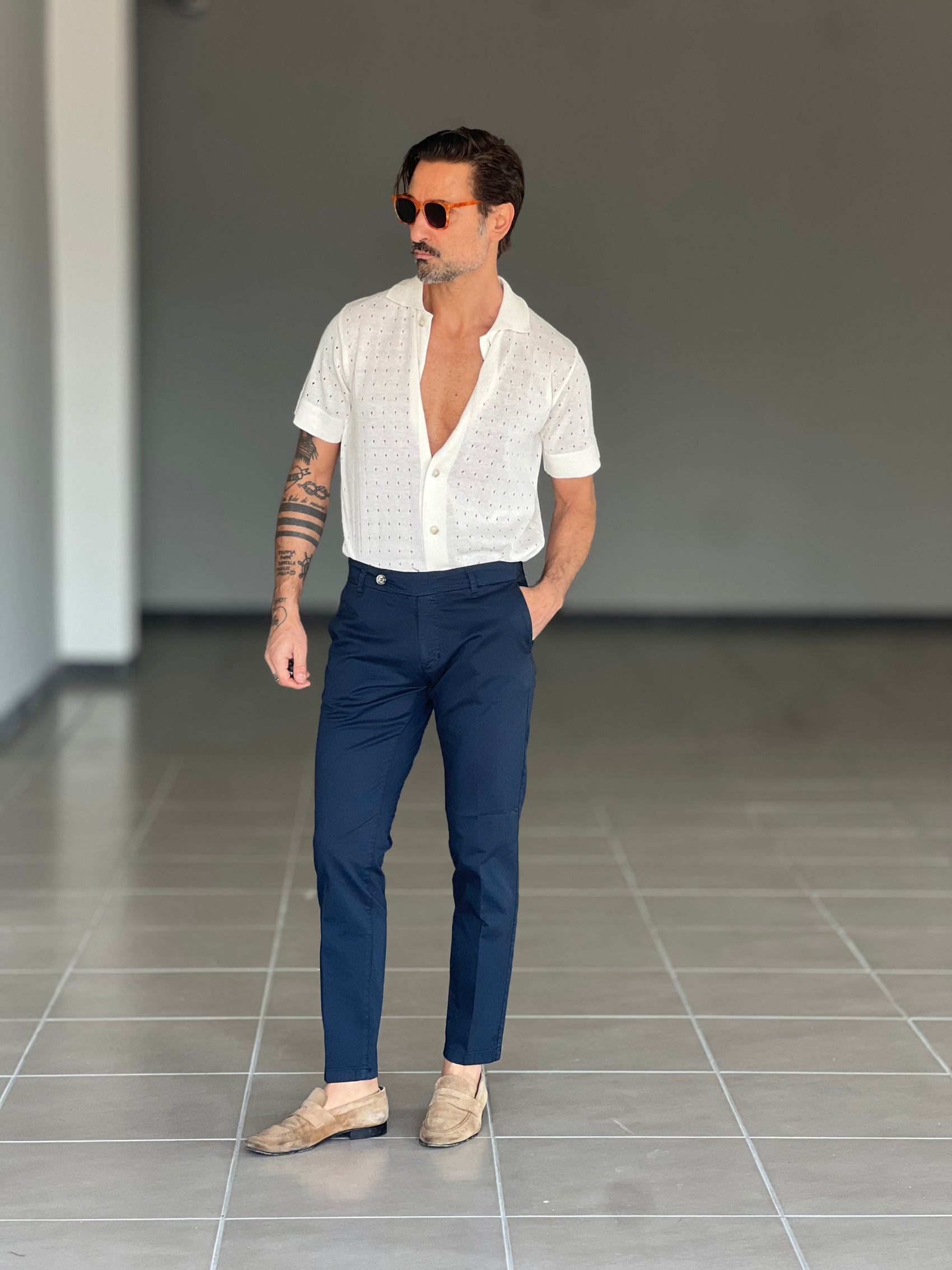 BLACK CHAIN ​​VISCOSE TROUSERS