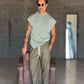 T SHIRT SMANICATA VERDE MENTA OVER FIT