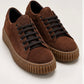 SNEAKER CAMOSCIO MORO SUOLA BRUNITA