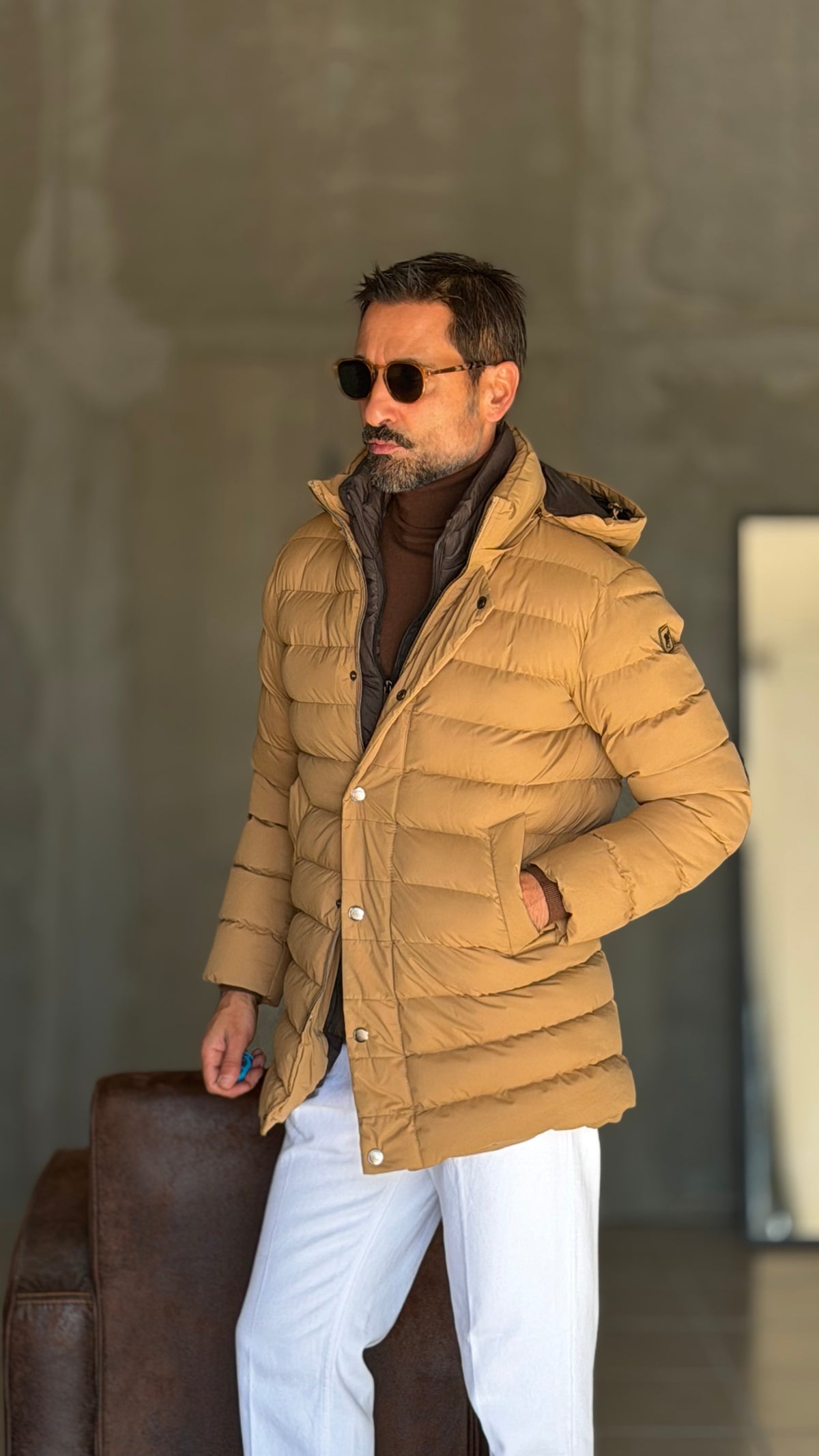 PIUMINO CAMMELLO  LUNGO TRAPUNTA INTERNA ESTRAIBILE HAPPER& CO