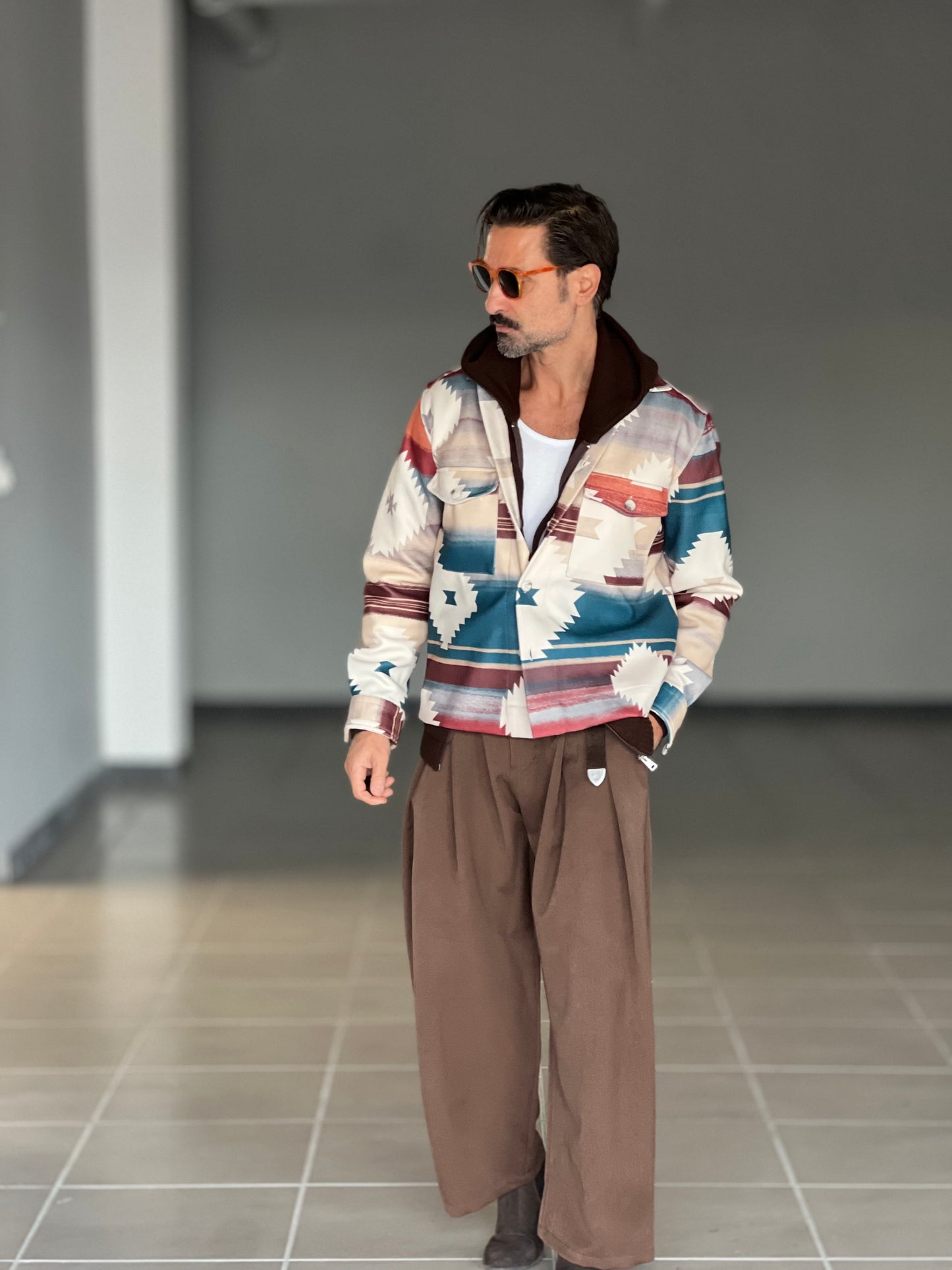 ECO-LEATHER BIKER WITH BLACK ON BLACK STUD