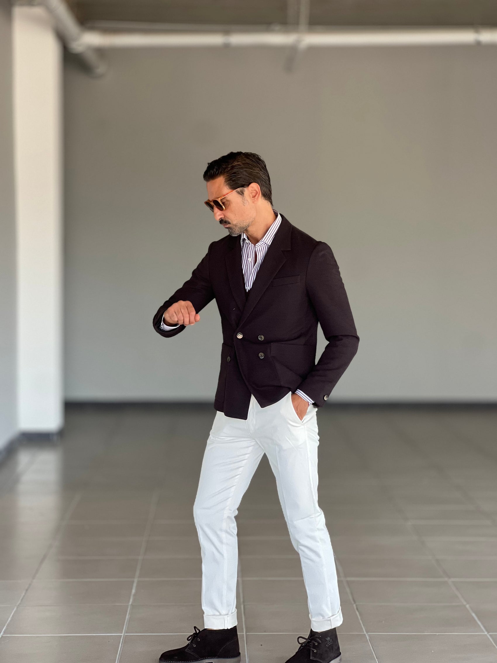 PANTALONE PANNA   GABARDINE DI COTONE