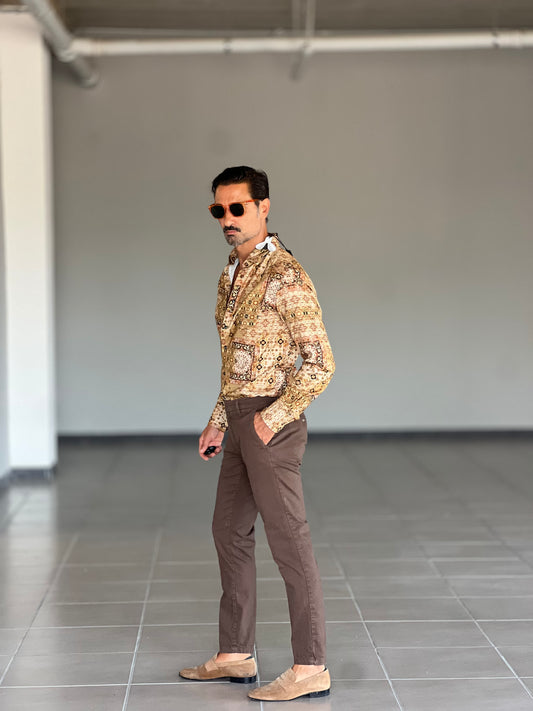PANTALONE MORO GABARDINE DI COTONE