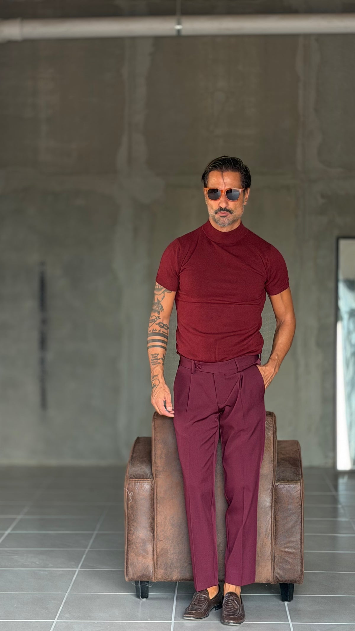 PANTALONE  PRUGNA   DOPPIAPINCES VISCOSA E MISTI