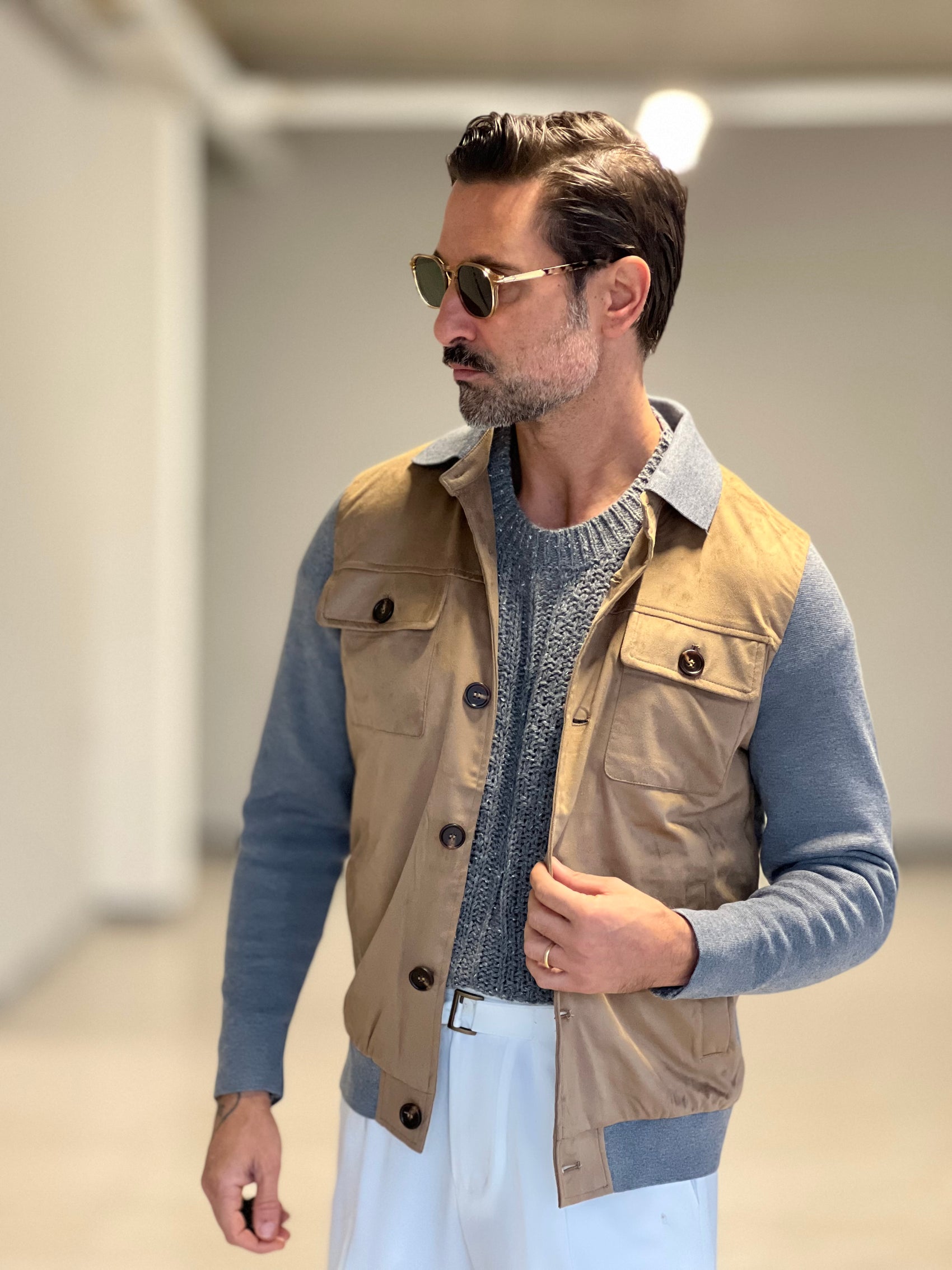 MAGLIA GRIGIA MELANGE  VISCOSA E MISTI