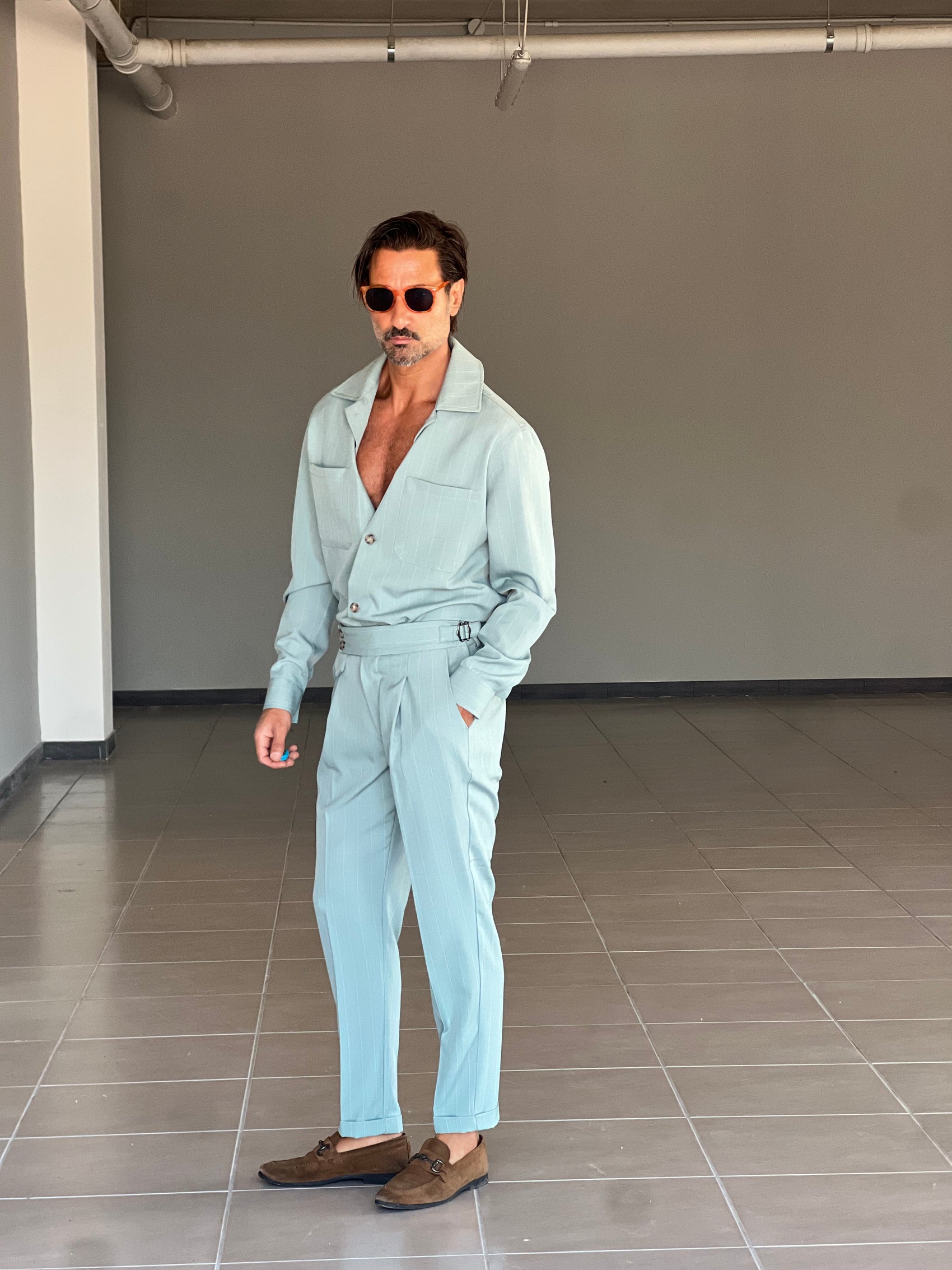 WHITE VISCOSE TROUSERS WITH REGULAR BOTTOM