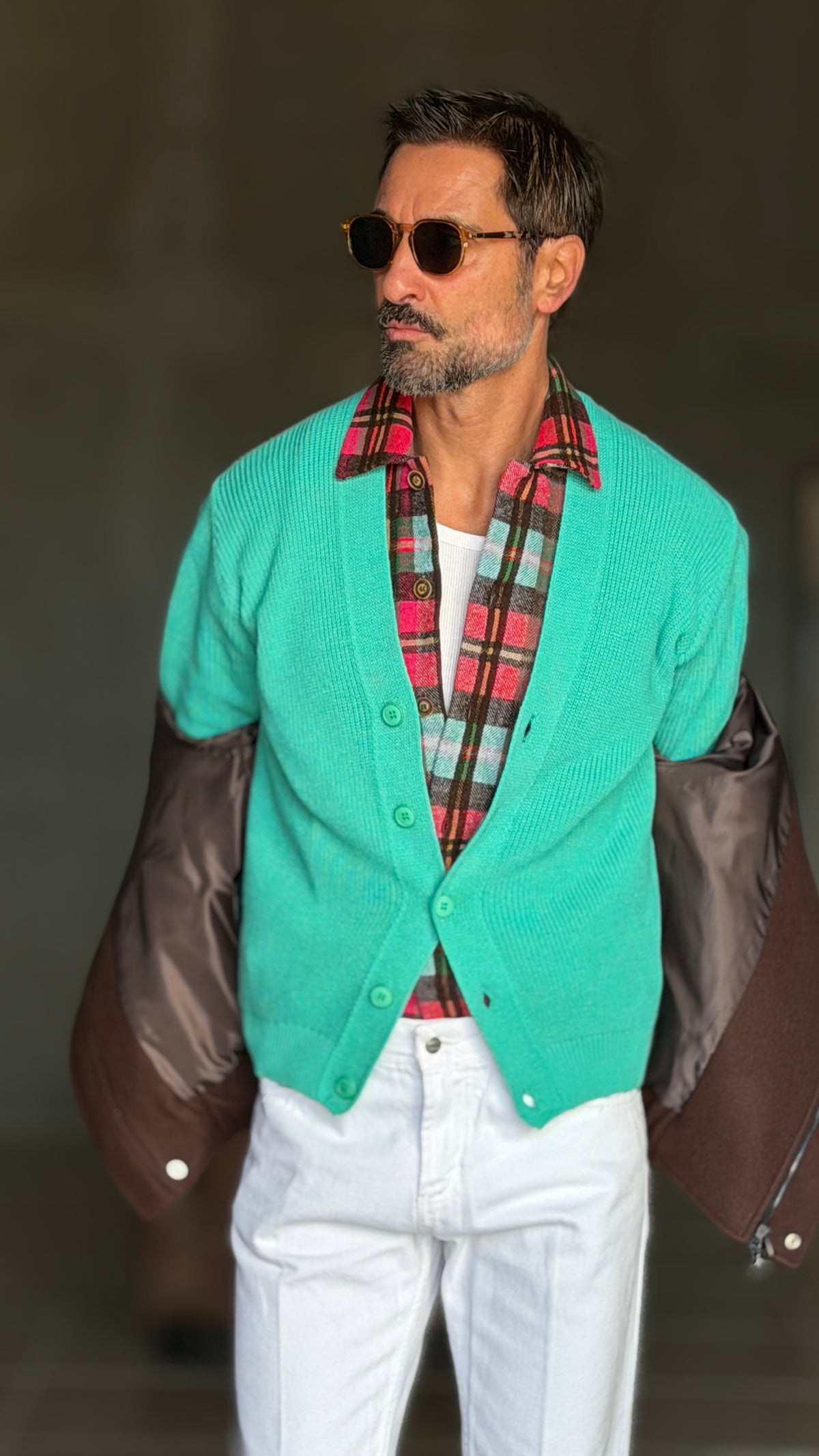 CARDIGAN VERDE MENTA MAGLIA INGLESE