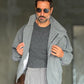 GIUBBINO GRIGIO PANNO COLLO SCIARPA CROP