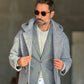 BLUE HIGH NECK COAT