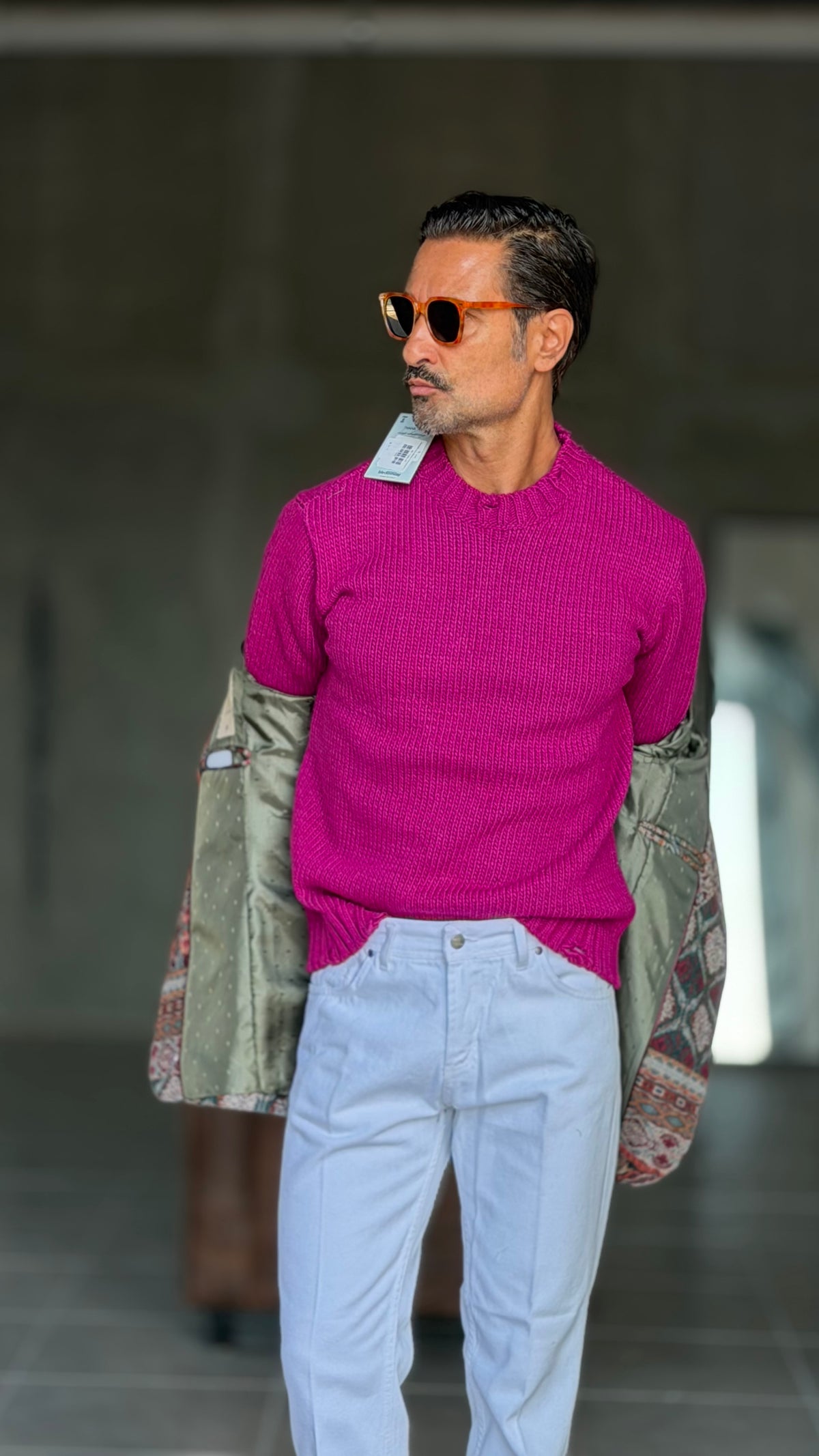 PULLOVER VIOLA MAGLIA INGLESE ROTTURE