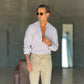 CAMICIA COREANA RIGA MULTICOLOR  BEIGE MISTO LINO