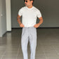 WHITE VISCOSE TROUSERS WITH REGULAR BOTTOM