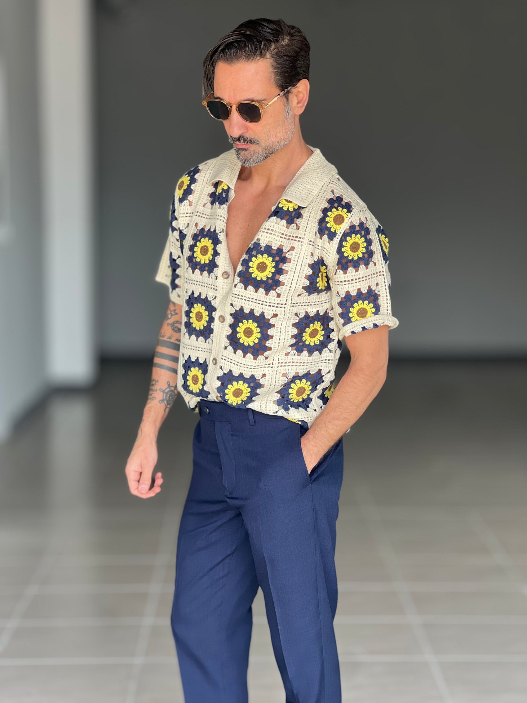 WHITE VISCOSE TROUSERS WITH REGULAR BOTTOM