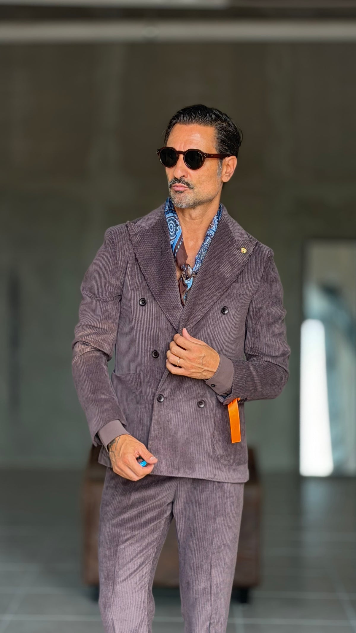 GIACCA DOPPIOPETTO MORO  VELLUTO ROCCIA  003 (ABBINABILE  AL PANTALONE VELLUTO MORO  OO3)