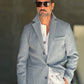 BLUE HIGH NECK COAT