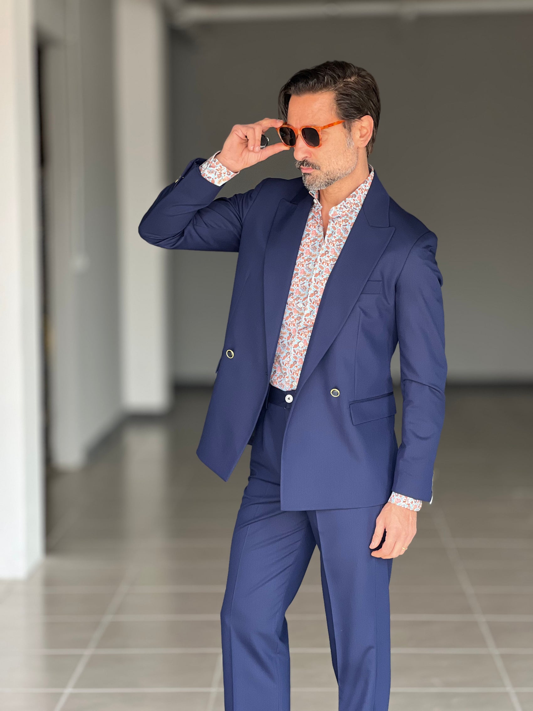 CAMICIA DEPOT EFFETTO FLOREALE. COTONE DOPPIO RITORTO