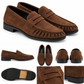 DOUBLE BUCKLE BLACK SUEDE LOAFERS