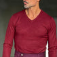PULLOVER  COLOR VINO  SCOLLO V VISCOSA E MISTI