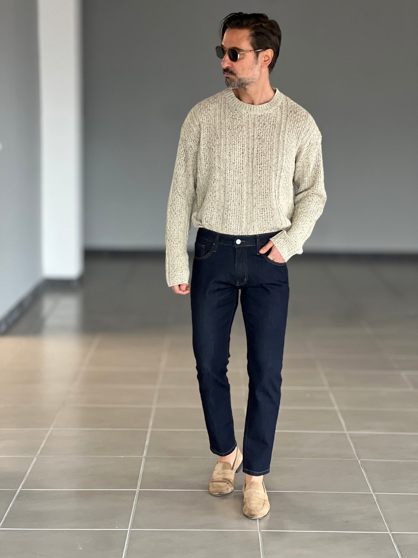 MAGLIA  BEIGE  MELANGE  VISCOSA E MISTI