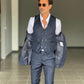 ABITO BLU  MONOPETTO  3 PEZZI GILET