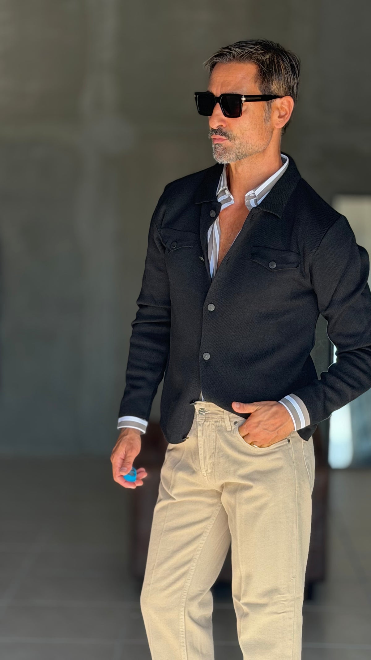 CARDIGAN  POLO NERO BOTTONE COPERTO