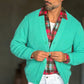 CAMICIA  FLANELLA QUADRO GALLES VERDE ROSA E CELESTE