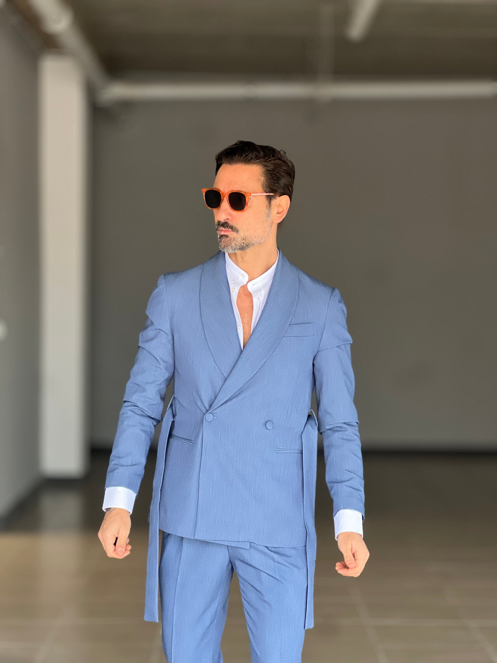 ABITO DENIM DOPPIOPETTO VISCOSA CINTURA IN VITA