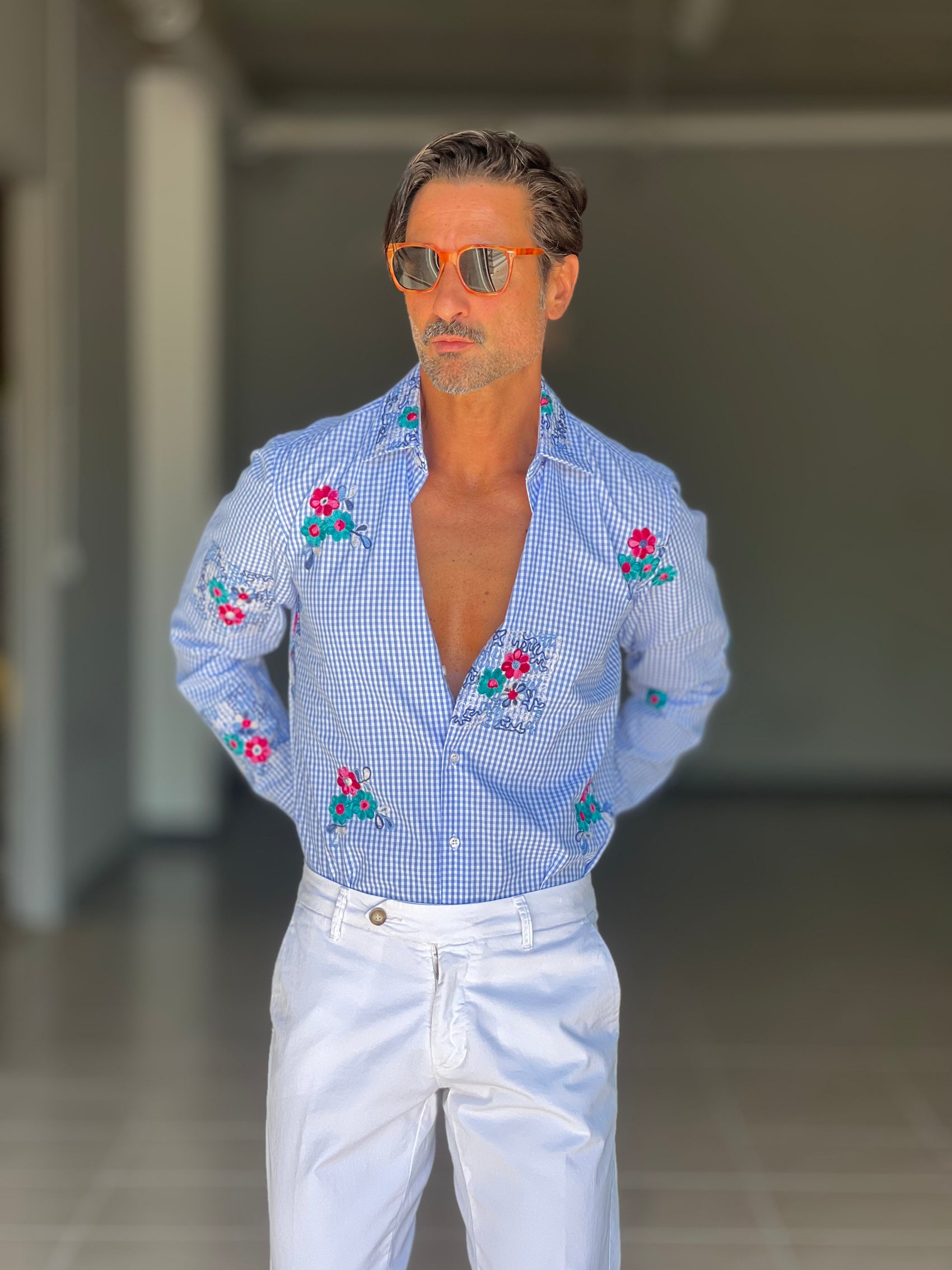 *CAMICIA QUADRETTO PICCOLO  STAMPA E RICAMO