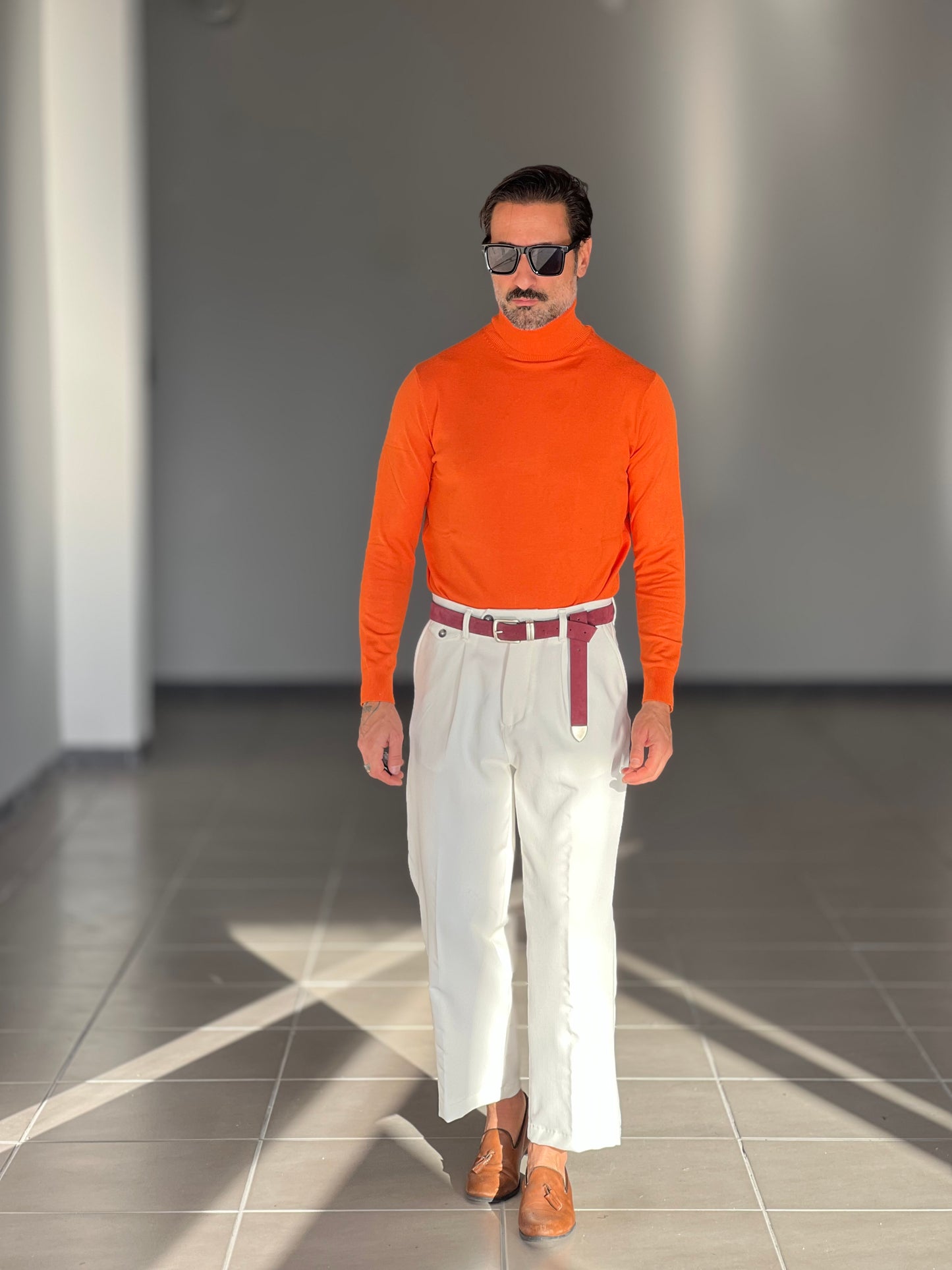 COLLO ALTO ARANCIO RASATO  2 FILI