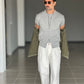 GILET  MAGLIA GRIGIO DOPPIAZIP
