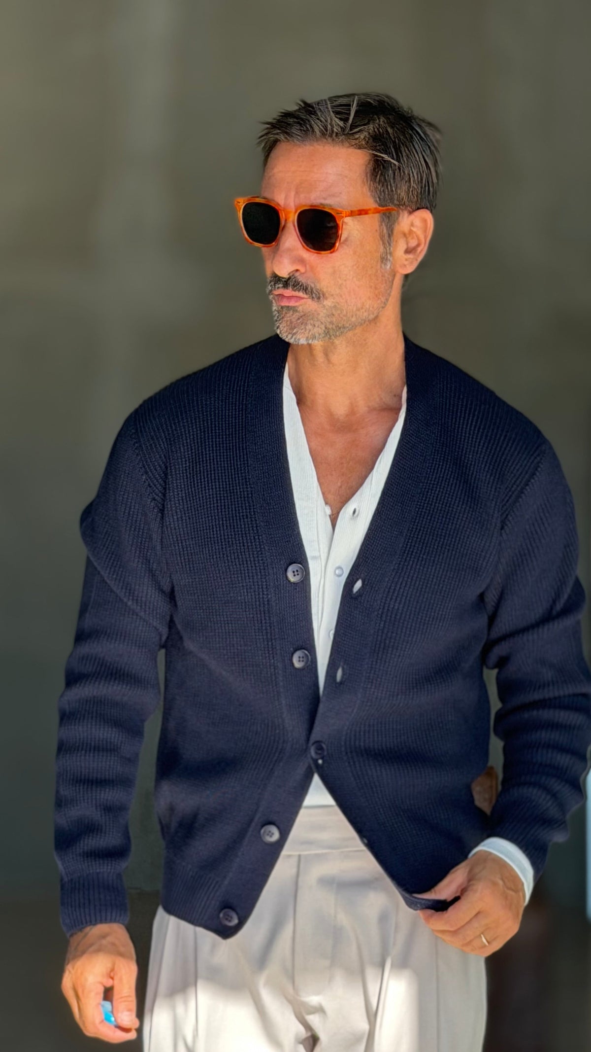 CARDIGAN BLU  MAGLIA INGLESE