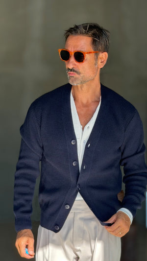 CARDIGAN BLU  MAGLIA INGLESE