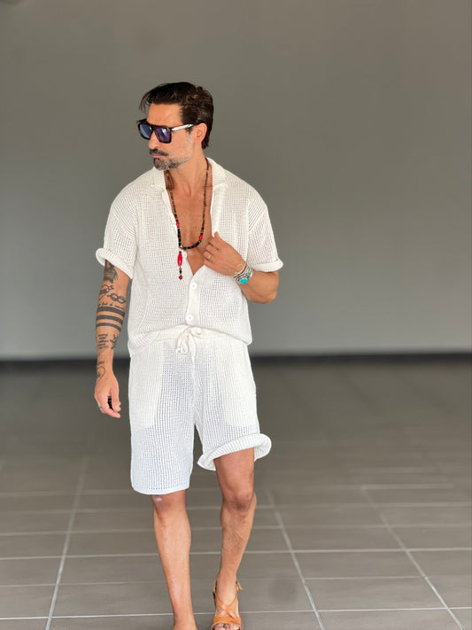 COORDINATO BIANCO LAVORAZIONE CESTINO